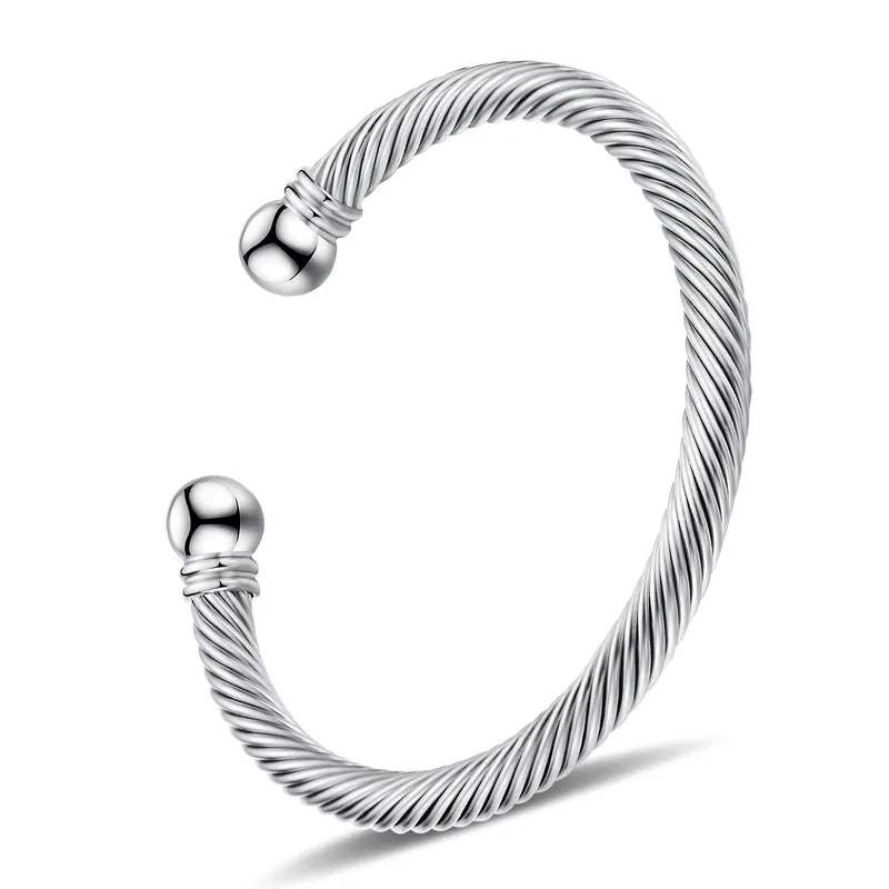 Bracelet jonc à fermoir torsadé