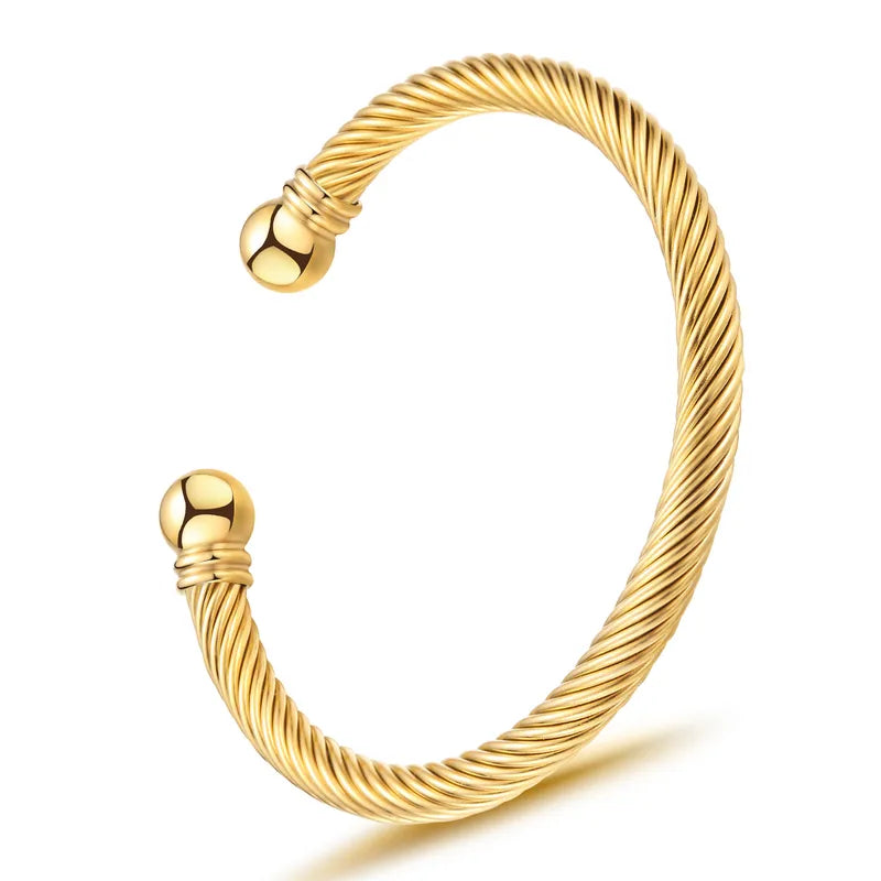 Bracelet jonc à fermoir torsadé