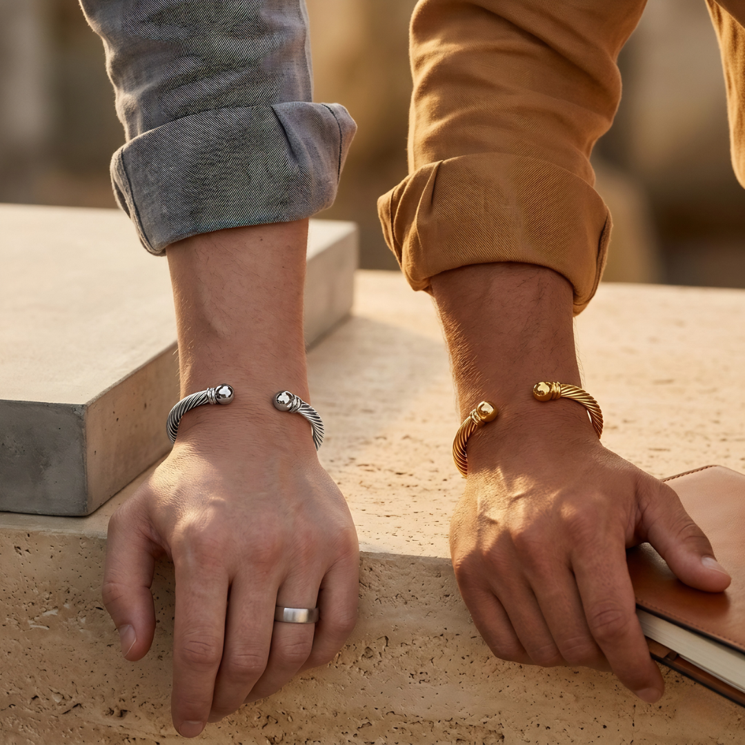 Bracelet jonc à fermoir torsadé